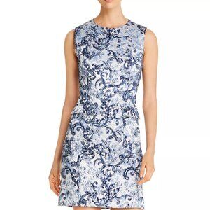 Elie Tahari Tweed Sleeveless Cocktail Metallic Brocade Jacquard Jaelyn Dress